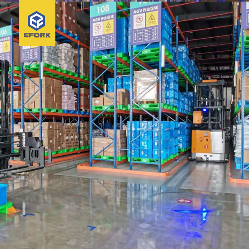 某大型上市紡織企業窄巷道三向叉AGV立體庫系統案例